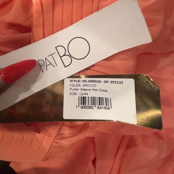 Pat Bo Flutter Sleeve Maxi Dress - Apricot. - Picture 4 of 5